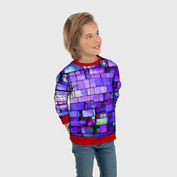 Свитшот детский Фиолетовые кирпичики, цвет: 3D-красный — фото 2