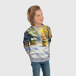 Свитшот детский Новогодняя маленькая лисичка, цвет: 3D-меланж — фото 2