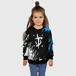 Свитшот детский Doom краски лого текстура, цвет: 3D-черный — фото 2