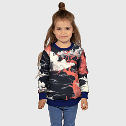 Свитшот детский Паттерн с деревьями в японском стиле - нейросеть, цвет: 3D-синий — фото 2