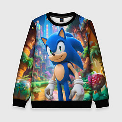 Свитшот детский Sonic красочный мир, цвет: 3D-черный