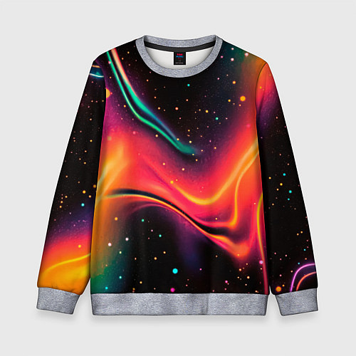 Детский свитшот Жидкая пленка в блестках - нейросеть / 3D-Меланж – фото 1