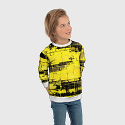 Свитшот детский Чёрно-жёлтый техно-паттерн, цвет: 3D-белый — фото 2