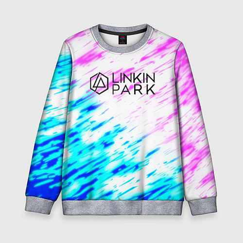 Детский свитшот Linkin park rock краски / 3D-Меланж – фото 1