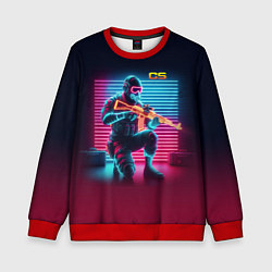 Свитшот детский Counter Strike - neon glow fantasy, цвет: 3D-красный