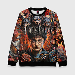 Свитшот детский Гарри Поттер и мифические существа, цвет: 3D-черный