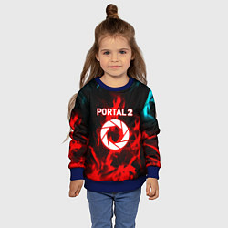 Свитшот детский Portal flame steel game, цвет: 3D-синий — фото 2