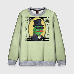 Свитшот детский Pepe is the main cryptocurrency, цвет: 3D-меланж