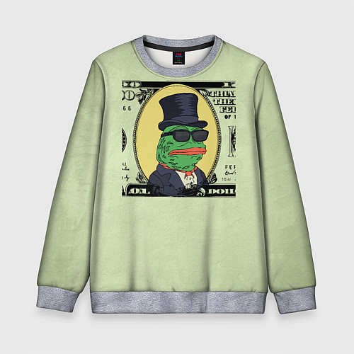 Детский свитшот Pepe is the main cryptocurrency / 3D-Меланж – фото 1