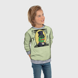 Свитшот детский Pepe is the main cryptocurrency, цвет: 3D-меланж — фото 2