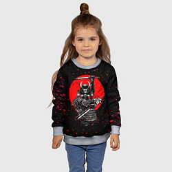 Свитшот детский Кровавый самурай и луна, цвет: 3D-меланж — фото 2