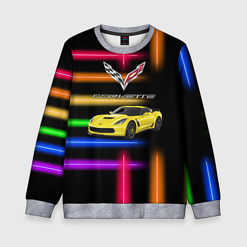 Детский свитшот Chevrolet Corvette - racing team / 3D-Меланж – фото 1