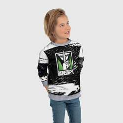 Свитшот детский Rainbow six краски штрихи, цвет: 3D-меланж — фото 2