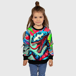 Свитшот детский Свирепый Веном - граффити, цвет: 3D-черный — фото 2