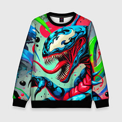 Свитшот детский Свирепый Веном - граффити, цвет: 3D-черный