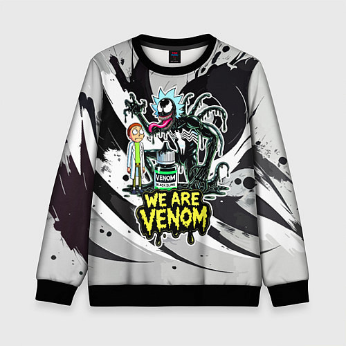 Детский свитшот Rick-Venom and Morty - meme / 3D-Черный – фото 1