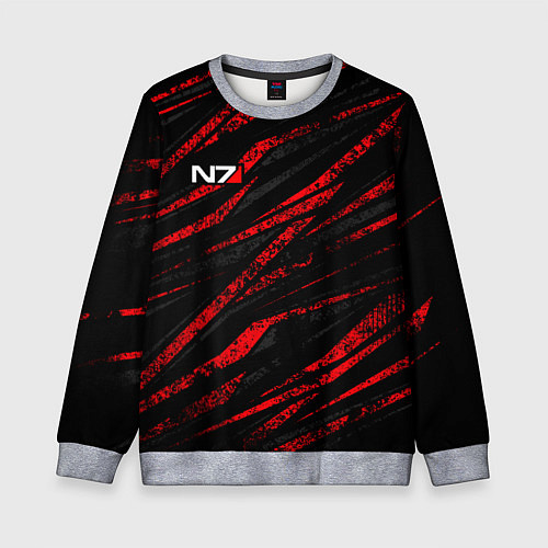 Детский свитшот N7 - красный камуфляж / 3D-Меланж – фото 1