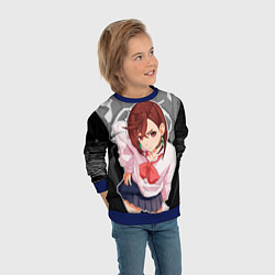 Свитшот детский Дандадан: Момо Аясэ, цвет: 3D-синий — фото 2