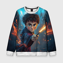 Свитшот детский Гарри Поттер и магия, цвет: 3D-белый