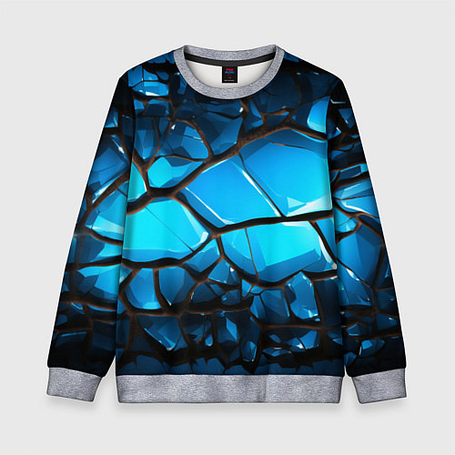 Детский свитшот Синяя текстура объемных плит / 3D-Меланж – фото 1