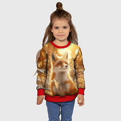Свитшот детский Рыжая лисица в лесу, цвет: 3D-красный — фото 2