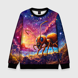 Свитшот детский Муравей в космосе, цвет: 3D-черный