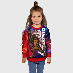 Свитшот детский Стражи галактики - Ракета, цвет: 3D-красный — фото 2