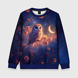 Свитшот детский Ночная сова, цвет: 3D-синий