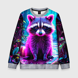 Свитшот детский Енотик в сказочном лесу, цвет: 3D-меланж