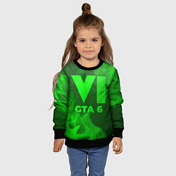 Свитшот детский GTA 6 - green gradient, цвет: 3D-черный — фото 2
