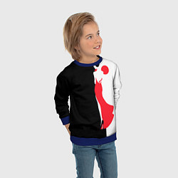 Свитшот детский Девушка в красном платье, цвет: 3D-синий — фото 2