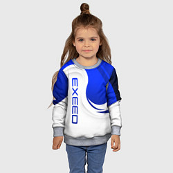 Свитшот детский Exeed - синий и белый, цвет: 3D-меланж — фото 2
