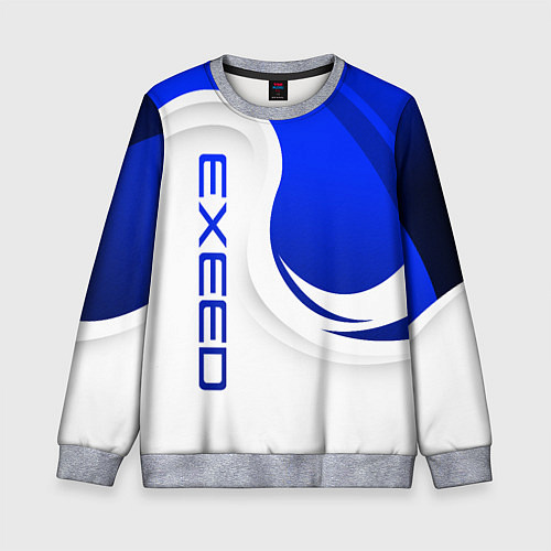 Детский свитшот Exeed - синий и белый / 3D-Меланж – фото 1
