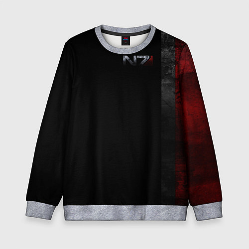 Детский свитшот Shepard N7 - темный / 3D-Меланж – фото 1