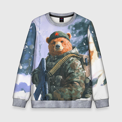 Детский свитшот Русский солдат патриот / 3D-Меланж – фото 1