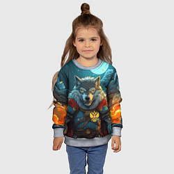 Свитшот детский Серый волк с гербом РФ, цвет: 3D-меланж — фото 2