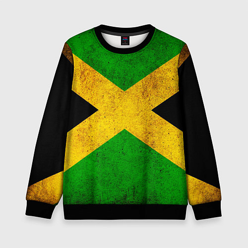 Детский свитшот Jamaica flag / 3D-Черный – фото 1