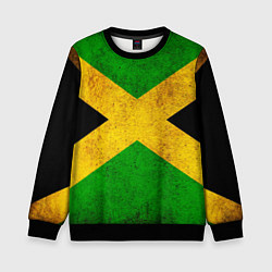 Свитшот детский Jamaica flag, цвет: 3D-черный