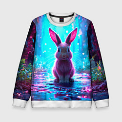Свитшот детский Зайчик в сказочном лесу, цвет: 3D-белый