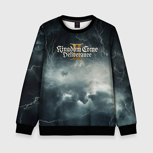 Детский свитшот Kingdom Come Deliverance 2 мрачный фон / 3D-Черный – фото 1