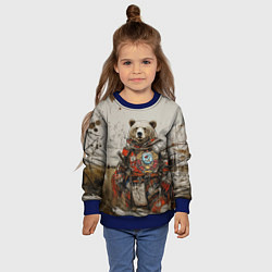 Свитшот детский Русский медведь в поле, цвет: 3D-синий — фото 2