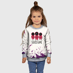 Свитшот детский Играй в кальмара, цвет: 3D-меланж — фото 2