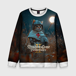 Свитшот детский Kingdom Come Deliverance 2 рыцарь котенок, цвет: 3D-белый