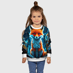 Свитшот детский Лиса и молния, цвет: 3D-белый — фото 2