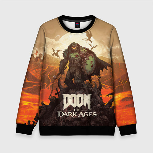 Детский свитшот Палач рока Doom the dark ages / 3D-Черный – фото 1