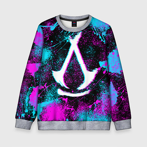 Детский свитшот Assassins creed shadows - neon color / 3D-Меланж – фото 1