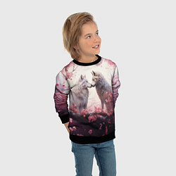 Свитшот детский Волчья гармония, цвет: 3D-черный — фото 2
