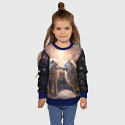 Свитшот детский Волчья нежность, цвет: 3D-синий — фото 2