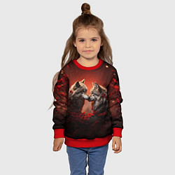Свитшот детский Волчья любовь, цвет: 3D-красный — фото 2