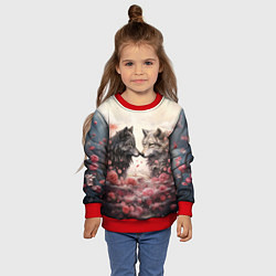 Свитшот детский Волчья верность, цвет: 3D-красный — фото 2